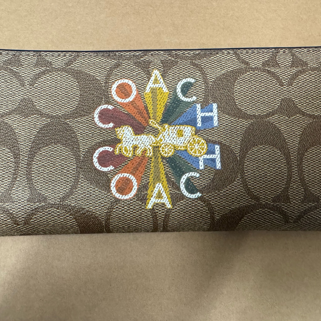 Coach Brown Multicolor Logo Wallet
